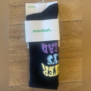 Monfoot Unisex Crew Socks Better Days Ahead Graphic Black Multi Colored Medium